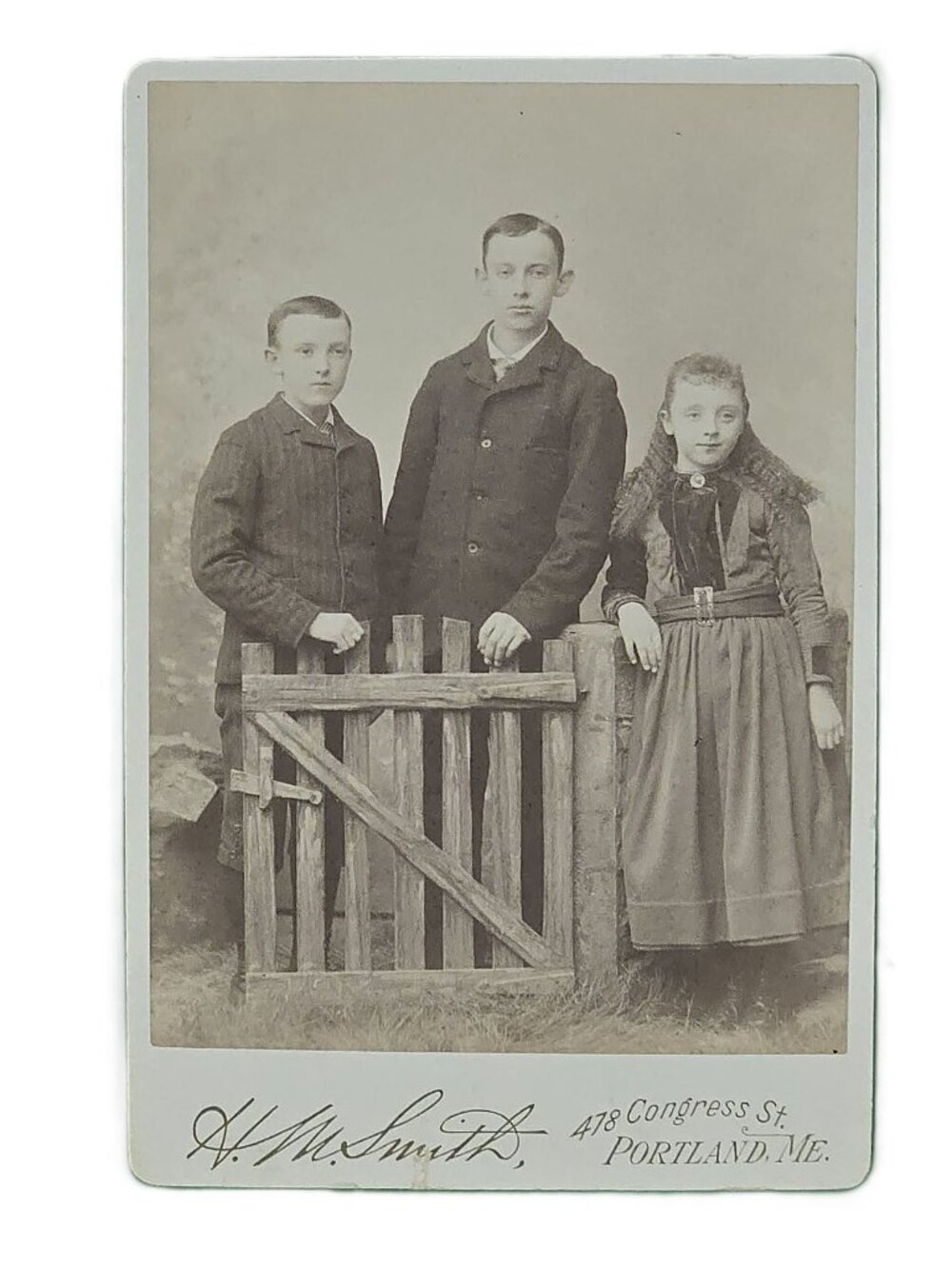 1800's Antique Cabinet Card Photograph of Children in Victorian Era Clothing